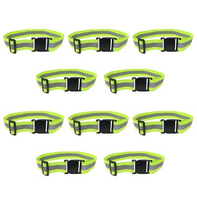 Miushion 10 Pack High Visibility Reflective Belt, Army PT Reflective Belt Military Reflective Running Gear Reflector Belt Men Women Walking Running Cycling