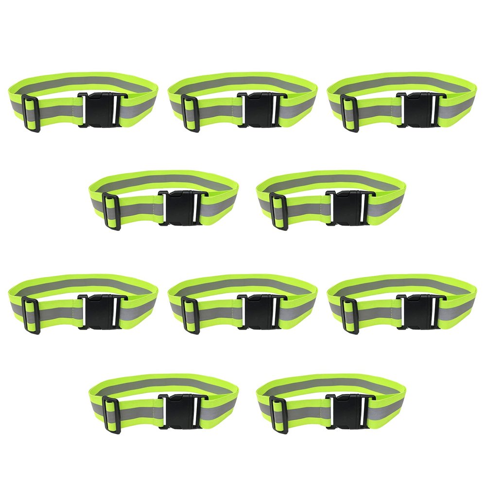 Miushion 10 Pack High Visibility Reflective Belt, Army PT Reflective Belt Military Reflective Running Gear Reflector Belt Men Women Walking Running Cycling