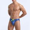 JEsilunmaMY Lace Up Underwear for Men Low Rise Quick-Drying Bulge Pouch Bikini Briefs Solid Color Strappy Beach Underpants (Blue2,X-Large) view 3