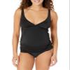 Amazon Essentials Women's Maternity Pregnancy Tankini Swim Top, Washed Black, Large view 1