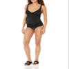Amazon Essentials Women's Maternity Pregnancy Tankini Swim Top, Washed Black, Large view 4