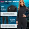 Women Wetsuit Neoprene Wet Suit - 3mm Thermal Scuba Gear Back Zip Ultra Stretch Black Swimsuit Long Sleeve Full Body Warm Men Diving Suits for Surfing Snorkeling Swimming Outdoor Water Sports XXL view 2