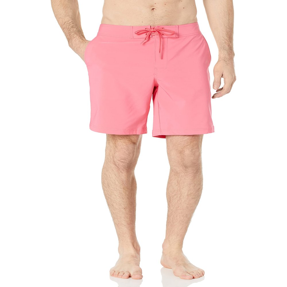 Amazon Essentials Men's 9" Quick-Dry Board Shorts, Hot Pink, Small