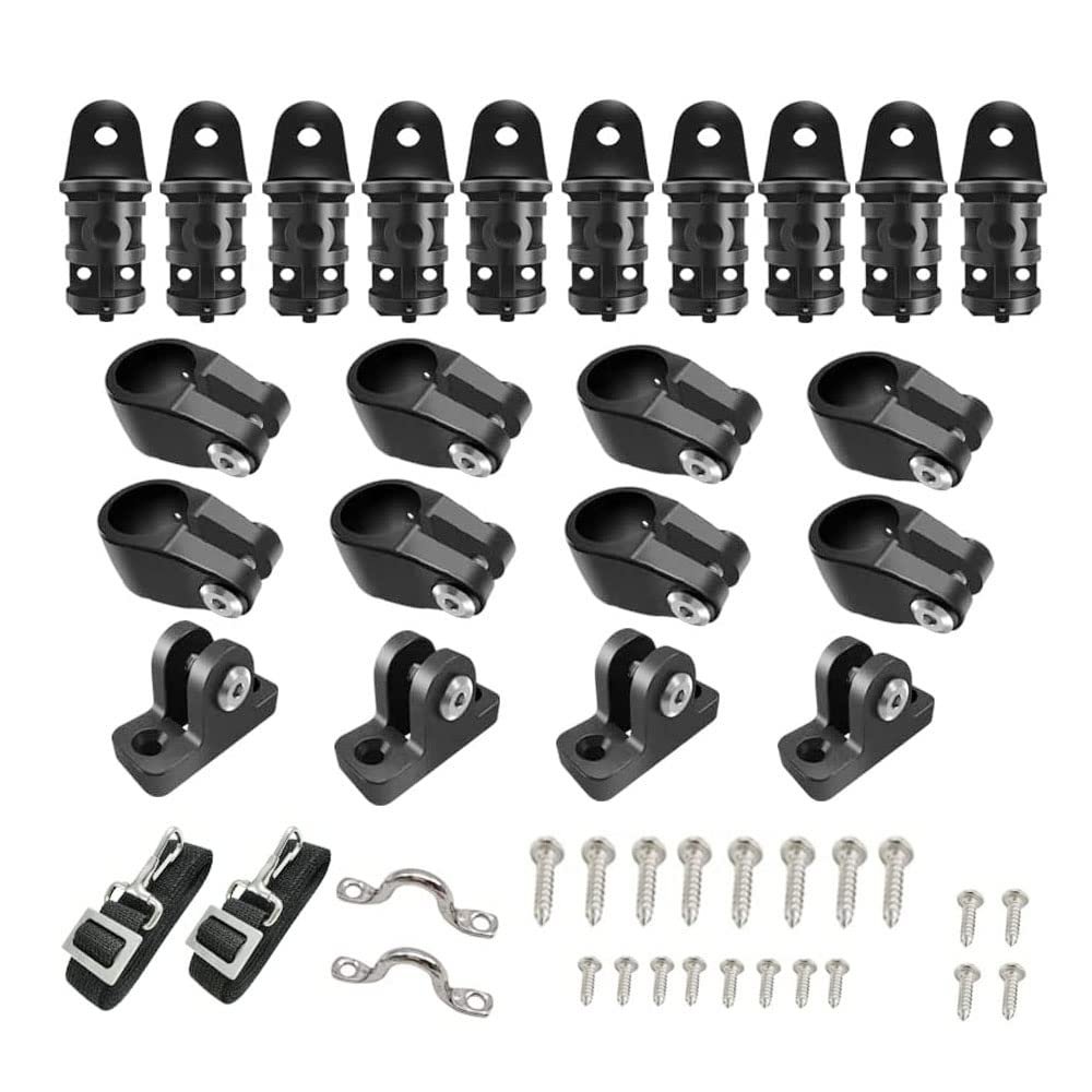 Bimini Top Fittings - 7/8" Nylon Set for Boat Canopy, Bow Hardware