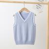 Loloda Kids Boys Girls Casual V Neck School Uniform Knit Sweater Vest Striped Sleeveless Cardigan Daily Wear Light Blue 11-12 Years view 2