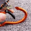 4PCS Fish Bone Shape Keychain Clips Mini Carabiner - 3 inch Aluminum Durable Quick Release Auto Locking Spring Loaded for Home Rv Camping Fishing Hiking Traveling and Sports Outdoors view 2
