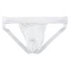 JEsilunmaMY Mens Jockstrap Underwear Low Rise Athletic Supporter T-Back Thong Solid Color Butt-Flaunting Bulge Pouch G-String (White,Small) view 1