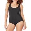 Amazon Essentials Women's One-Piece Scoop Neck Coverage Swimsuit (Available in Plus Size), Washed Black, X-Small view 1