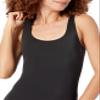 Amazon Essentials Women's One-Piece Scoop Neck Coverage Swimsuit (Available in Plus Size), Washed Black, X-Small view 3