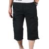 Men Multi Pockets Straight Leg Cargo Shorts Plus Size 3/4 Stretch No Belt Pants Below Knee Hiking Fishing Short (Black,Medium,5,OZ) view 1