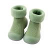 Kids Toddler Baby Boys Girls Solid Warm Knit Soft Sole Rubber Shoe Socks Slipper Stocking Soundproof (Green, 26) view 1