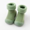 Kids Toddler Baby Boys Girls Solid Warm Knit Soft Sole Rubber Shoe Socks Slipper Stocking Soundproof (Green, 26) view 2