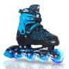 Inline Skates for Boys Girls, Outdoor Adjustable Roller Skates for Kids Youth Beginners with Full Illuminating Safe Durable Blue Size 5 6 7 8 view 1