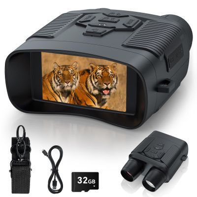 Night Vision Goggles, Profey 4K Digital Infrared Night Vision Binoculars for Adults, Night and Day, 3'' Screen Rechargeable Hunting Night Vision with 7-Brightness Level, Include 32GB TF Card