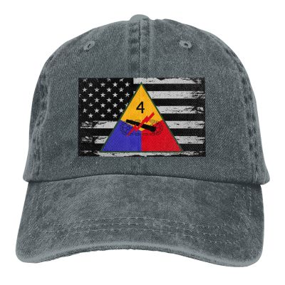Army 4th Armored Division Casquette Dad Hat Sandwich Baseball Unisex Baseball Adjustable Washed Cap
