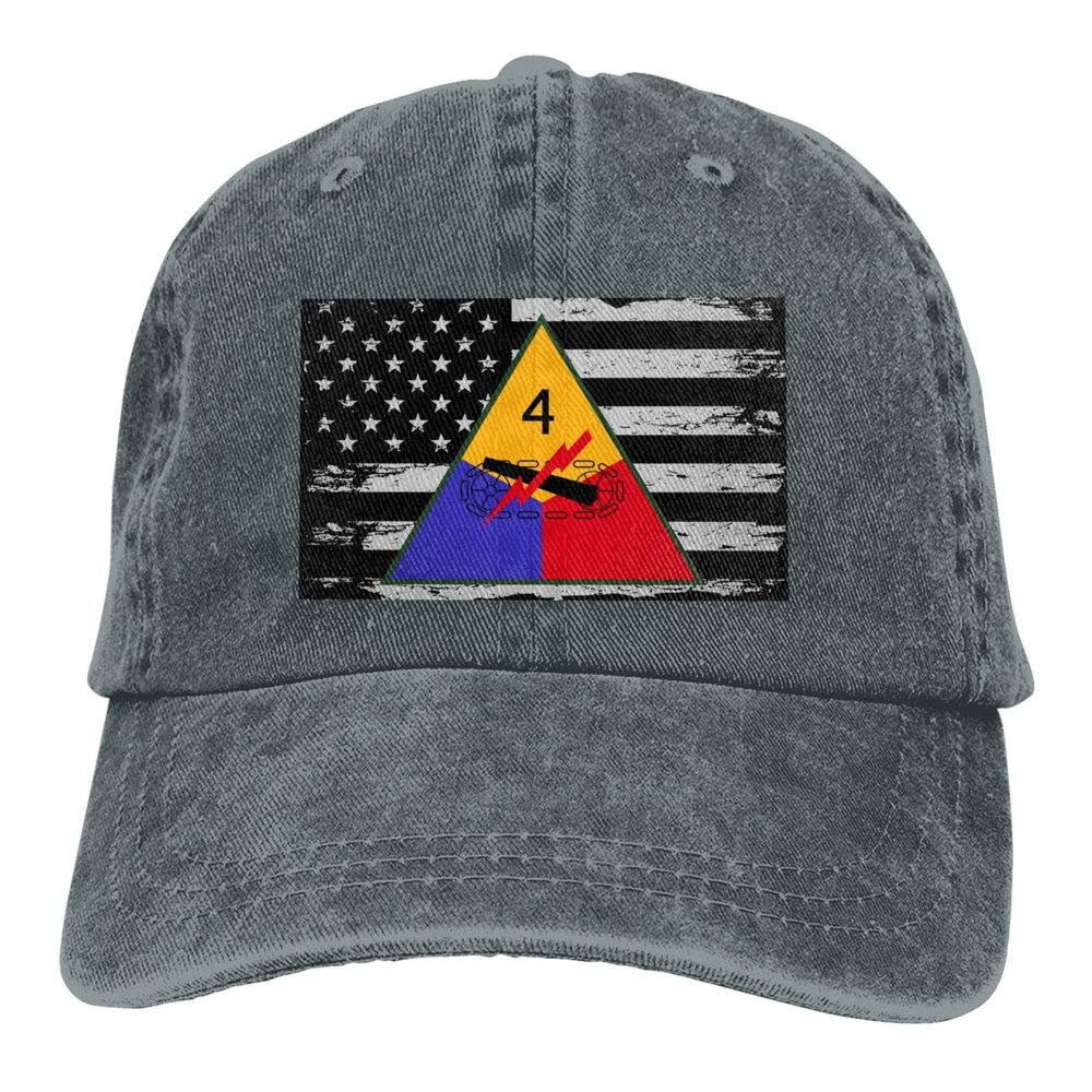 Army 4th Armored Division Casquette Dad Hat Sandwich Baseball Unisex Baseball Adjustable Washed Cap