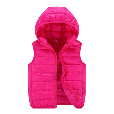 Toddler Baby Girls Boys Winter Warm Vest Clothes Sleeveless Solid Jacket Kids Down Quilted Gilet (Hot Pink, 10-12 Years)