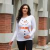 Maternity Shirt Long Sleeve Basic Top Ruch Sides Bodycon Tshirt for Pregnant Women Christmas Snowman XL view 2