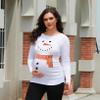 Maternity Shirt Long Sleeve Basic Top Ruch Sides Bodycon Tshirt for Pregnant Women Christmas Snowman XL view 3