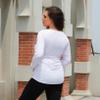 Maternity Shirt Long Sleeve Basic Top Ruch Sides Bodycon Tshirt for Pregnant Women Christmas Snowman XL view 4