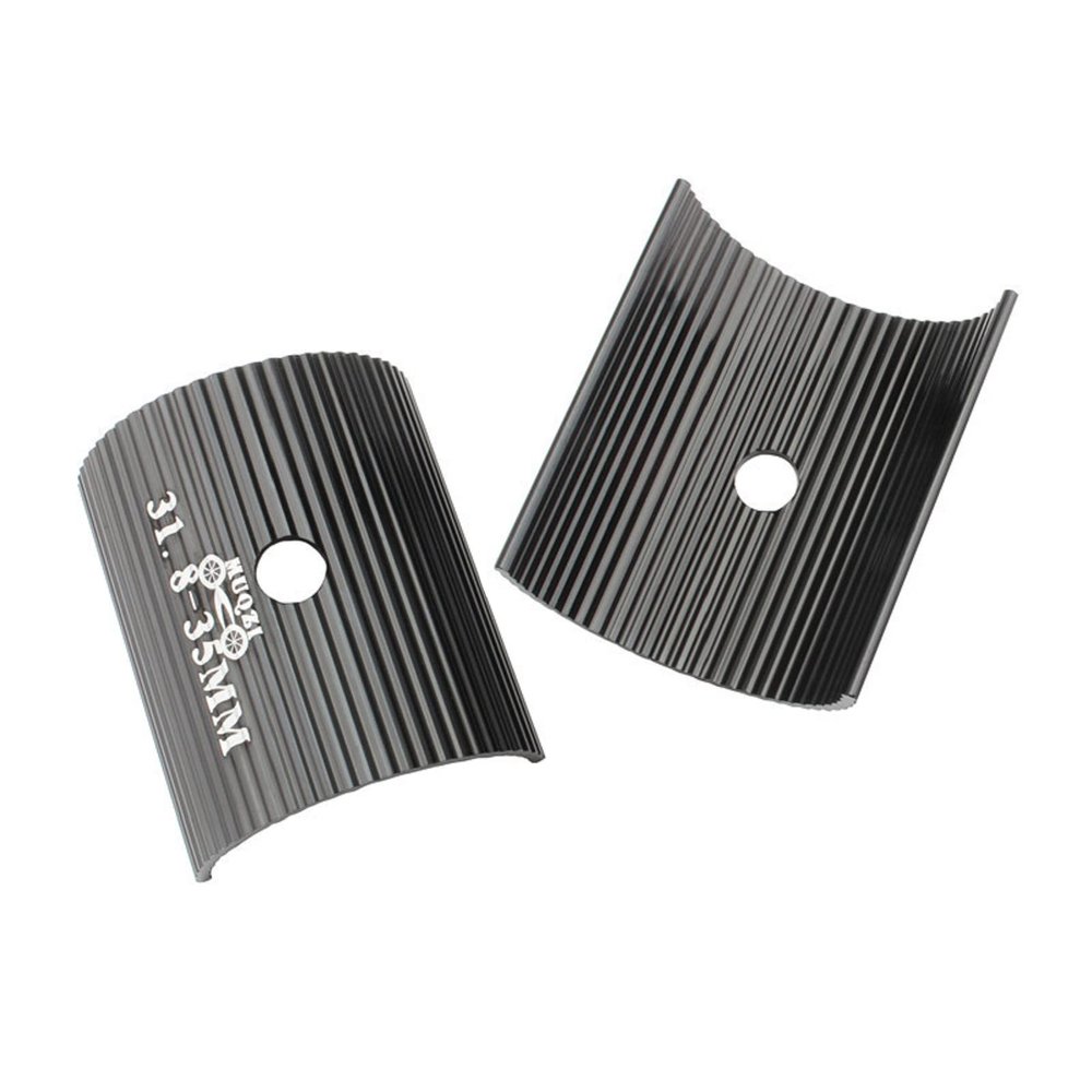 1 Pair Bike Handlebar Shims Aluminum Alloy Spacer Stem Reducer Bicycle Handle Bar Adapter Conversion Clamp 25.4 to 31.8mm/ 31.8 to 35mm (Black,31.8 to 35mm)