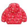 Snow Clothing Toddler Boys Girls Winter Cartoon Prints Coat Down Hooded Jacket Thicken Windproof (Red, 6-12 Months) view 2