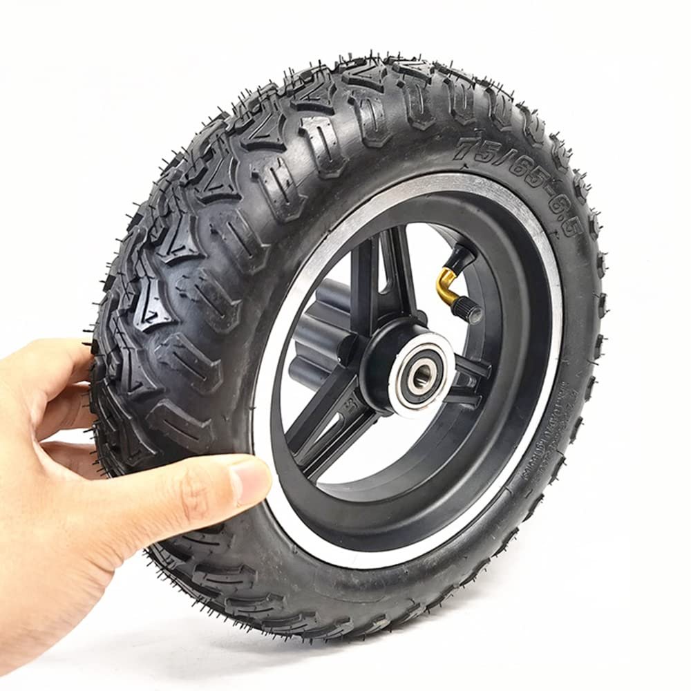 Xiaoki Electric Scooter Tires, 10-inch Pneumatic tire Wheel Set, 75/65-6.5 Off-Road Tires, Aluminum Wheels with disc Brakes, Scooter Accessories Replacement Wheels,B