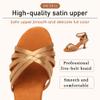 SWDZM Women's Latin Dance Shoes Satin Ballroom Salsa Performence Practice Dance Shoes,Heel-7CM,EM213 Beige 7.5 US view 2