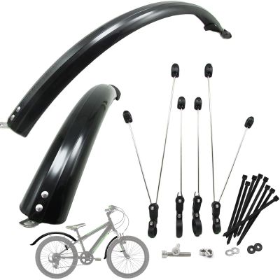 TXMACHINE Mountain Bike Fender 26 inch 27.5 inch All-Inclusive mud Removal fenders Front Fender Rear Fender widening and lengthening with 8pcs Cable Ties (2pcs/Set)