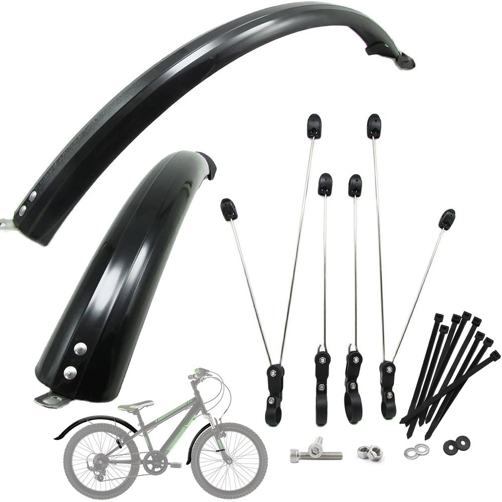 TXMACHINE Mountain Bike Fender 26 inch 27.5 inch All-Inclusive mud Removal fenders Front Fender Rear Fender widening and lengthening with 8pcs Cable Ties (2pcs/Set)
