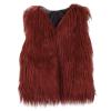 ZHICHUANG Little Girls Solid Faux-Fur Villus Fleece Vest Jacket Winter Stylish Thick Warm Waistcoat 1-6 Years Red-b2 view 1