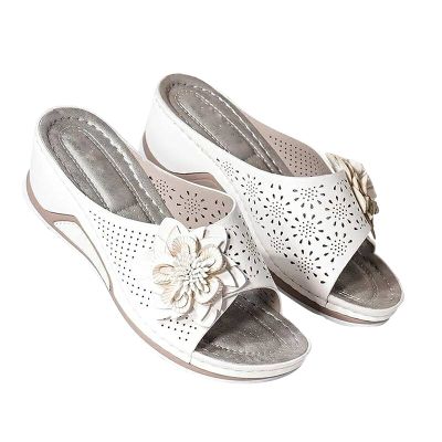 oiangi Women's Sandals Open Toe Hollow Out Wedge Sandals Casual Summer Slip-On Slippers Platform Sandals for Women