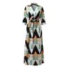 Wrap Dress for Women Fashion Short Sleeve V Neck Midi Dresses Printed A-Line Dress with Belt view 3
