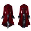 Back Stitching Vintage Bandage Overcoat Lace Waist Women Long-Sleeved Jacket Halloween Cosplay Vintage Women's Coat, Red-1, 5X-Large view 2