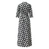 Wrap Dress for Women Fashion Short Sleeve V Neck Midi Dresses Printed A-Line Dress with Belt view 4