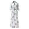 Wrap Dress for Women Fashion Short Sleeve V Neck Midi Dresses Printed A-Line Dress with Belt view 3