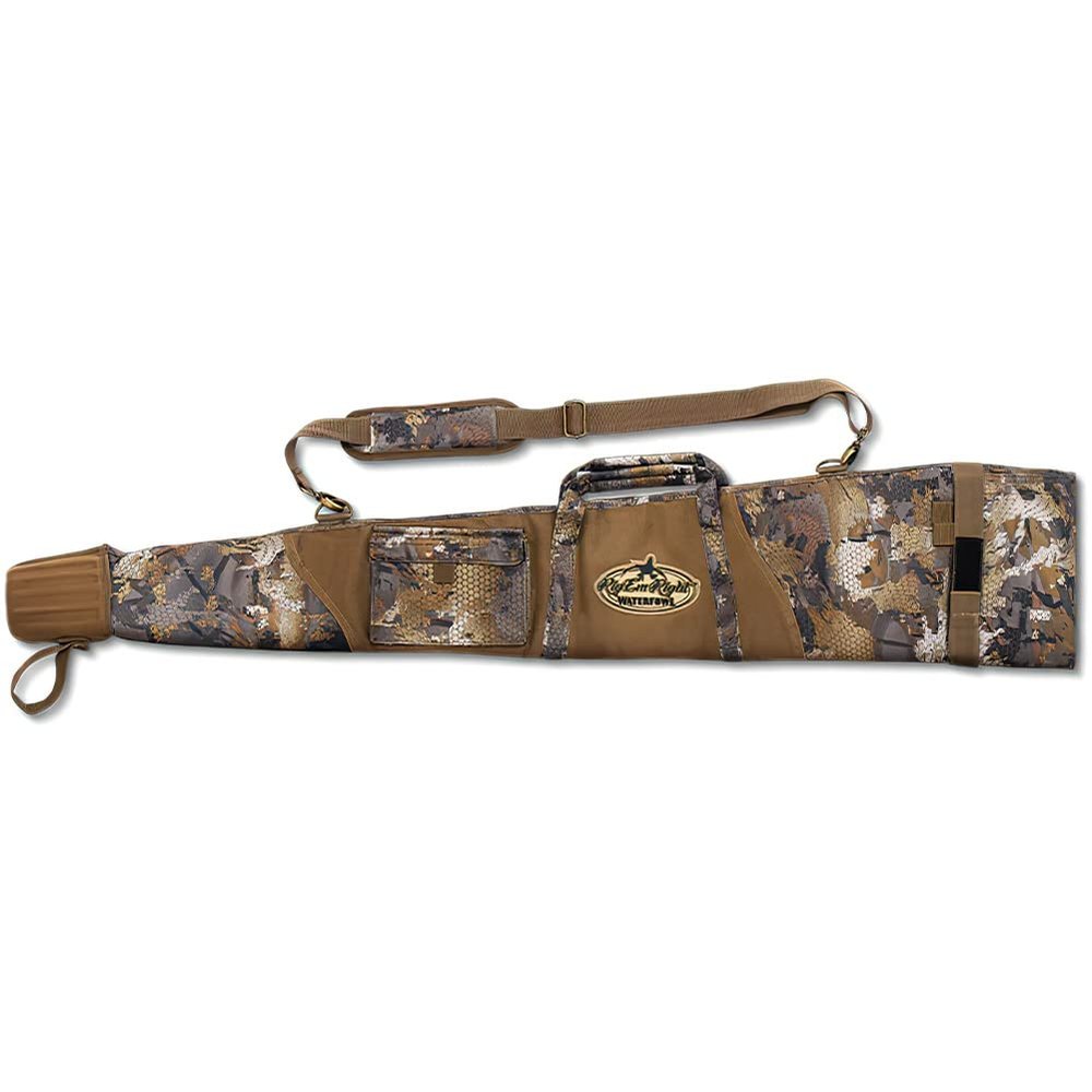 Rig'Em Right Waterfowl 53" Full Choke Water Repellant Floating Gun Case with Thick Flotation, Metal Hardware, and Padded Adjustable Shoulder Strap (Optifade Timber)
