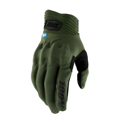100% Cognito SMART Shock Gloves Army Green - S