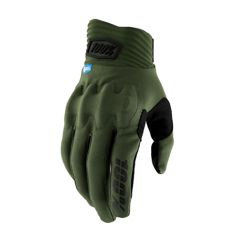 100% Cognito SMART Shock Gloves Army Green - S