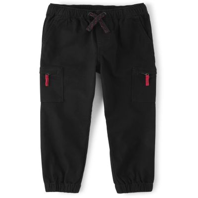 Gymboree,and Toddler Woven Pull on Cargo Jogger Pants,Black,18-24 Months
