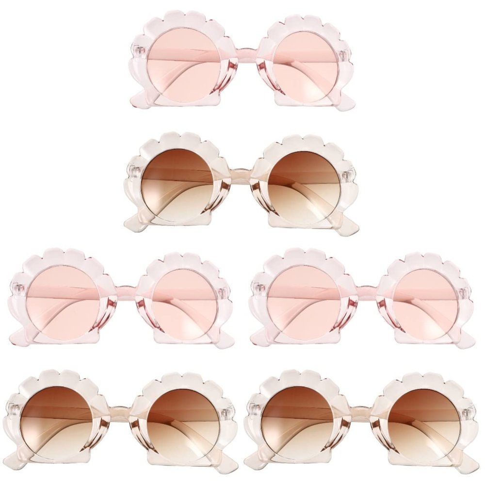 GALPADA Baby Toddler Eyeglasses 6 Pairs Shell outdoor beach eyewear cute outdoor sunglasses beach sunglasses Irregular Child Irregular