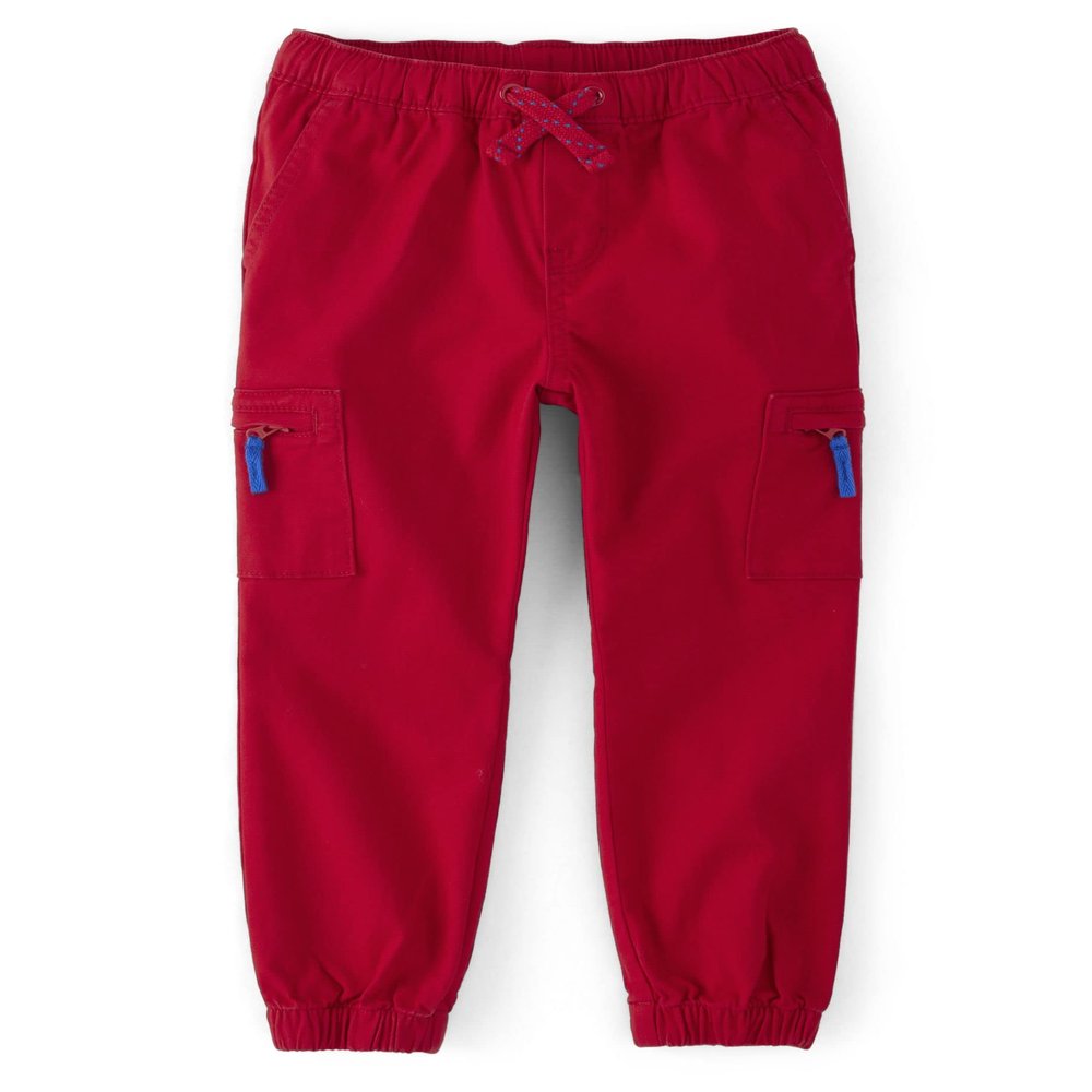 Gymboree,and Toddler Woven Pull on Cargo Jogger Pants,Classic Red,12