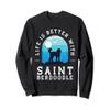 Life Better Saint Berdoodle Vintage Blue Dog Mom Dad Sweatshirt view 1