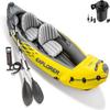 INTEX 68307EP Explorer K2 Inflatable Kayak Set: Includes Deluxe 86in Aluminum Oars and High-Output Pump SuperStrong PVC Adjustable Seats with Backrest 2-Person 400lb Weight Capacity view 1
