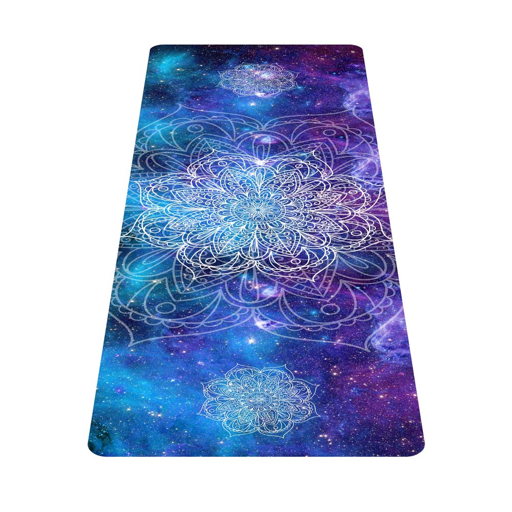 nuveti Printed Travel Yoga Mat-1/16 Inch Thick Non Slip Fitness Workout Mat with Carrying Bag, Foldable Lightweight Suede & Natural Rubber Yoga Mat for Yoga Pilates and Fitness 72" L x 24" W x 1.5mm