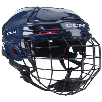 CCM Tacks 70 Hockey Helmet Combo with Cage, Senior (Senior Small, Navy)