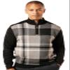 Stacy Adams Men's Faux Leather Trimmed Dressy Sweater (Medium, 4413-BLACK) view 1