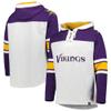 47 Men's Minnesota Vikings Heather Gray Gridiron Lace-Up Pullover Hoodie view 1
