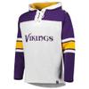 47 Men's Minnesota Vikings Heather Gray Gridiron Lace-Up Pullover Hoodie view 2