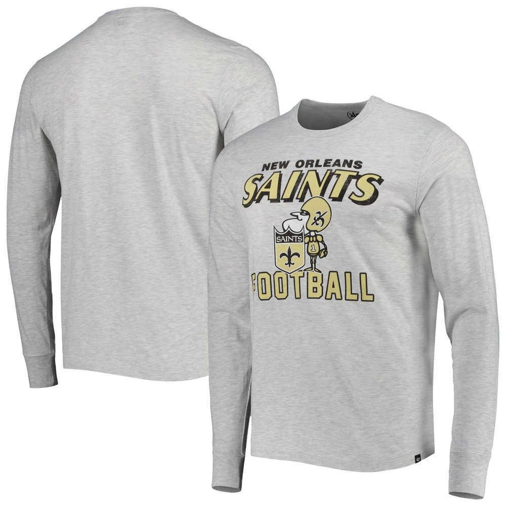47 Men's Heathered Gray New Orleans Saints Dozer Franklin Long Sleeve T-Shirt